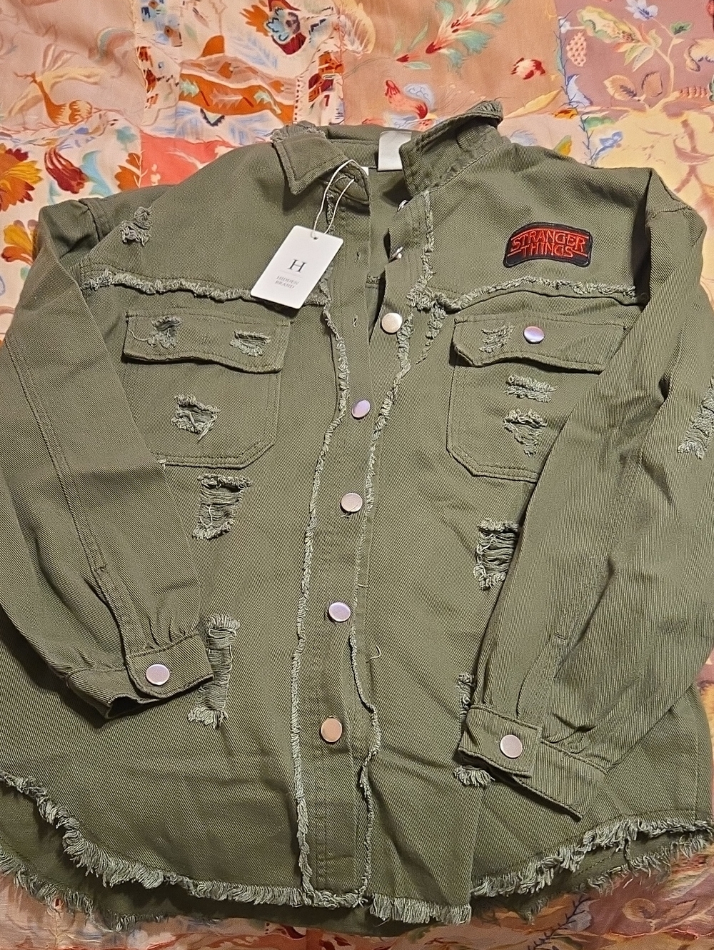 Distressed Utility Jacket - Army Green